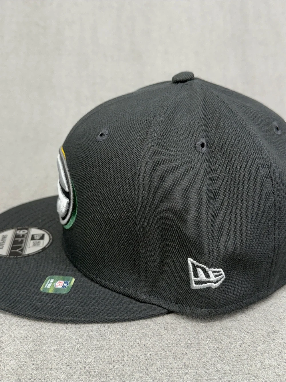 New Era Green Bay Packers Hat 9 Fifty Draft Snapback Gray Side Patch A-Frame Cap